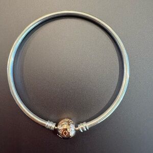 Pandora Silver Bracelet with Rose Gold Clasp